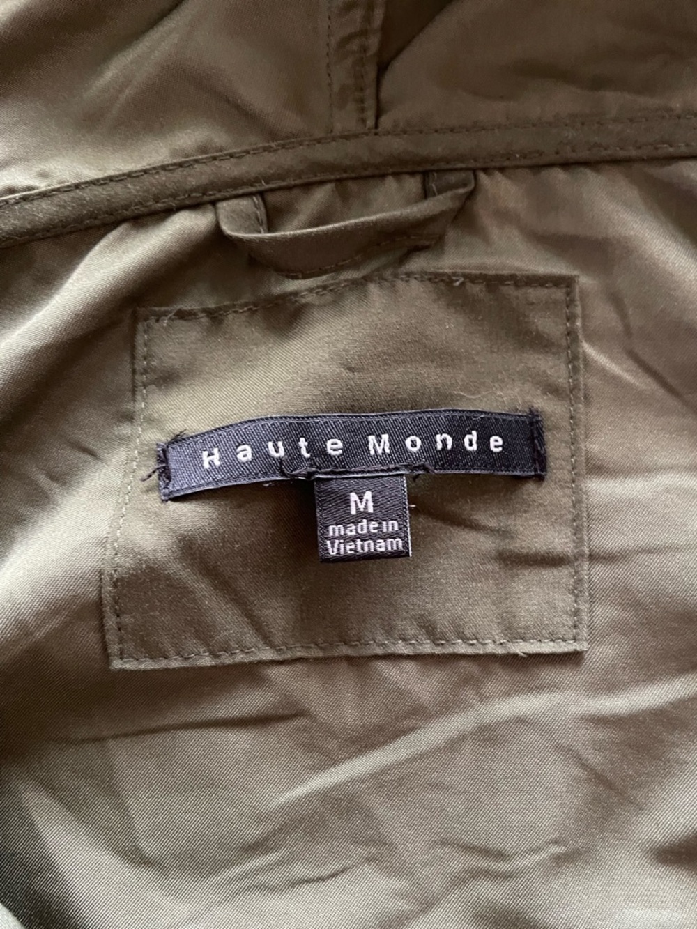 Haute Monde Olive Utility Hooded Jacket - Size Medium - Picture 2 of 6